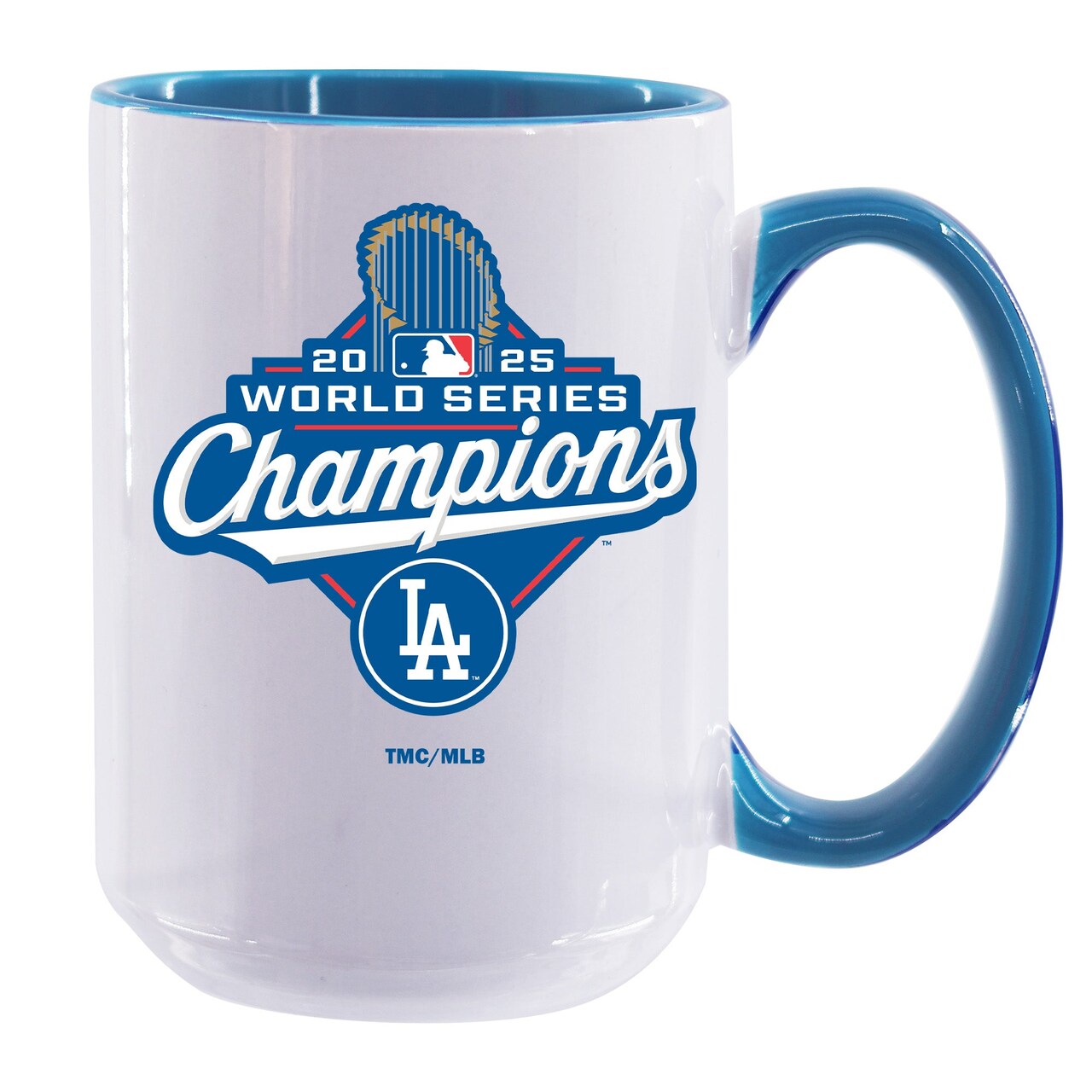 15oz White Mug with Inner Color, MLB World Series, 2025, Sublimation, Los Angeles Dodgers